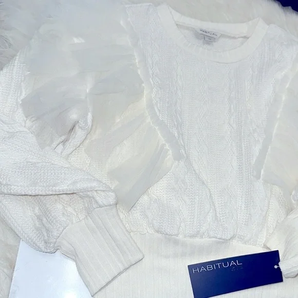 Habitual kids Cable Knit Sweater ivory color size 10 new with tags - Picture 4 of 4